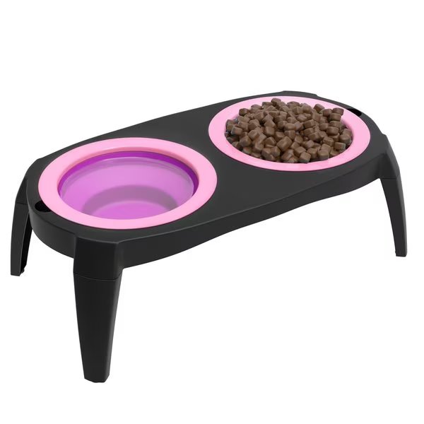 Elevated Pet Bowls with Non-Slip Stand for Food and Water | Dogs / Cats (16-ounce Each, Pink), Pet Adobe, Mfr#: 986153RPH